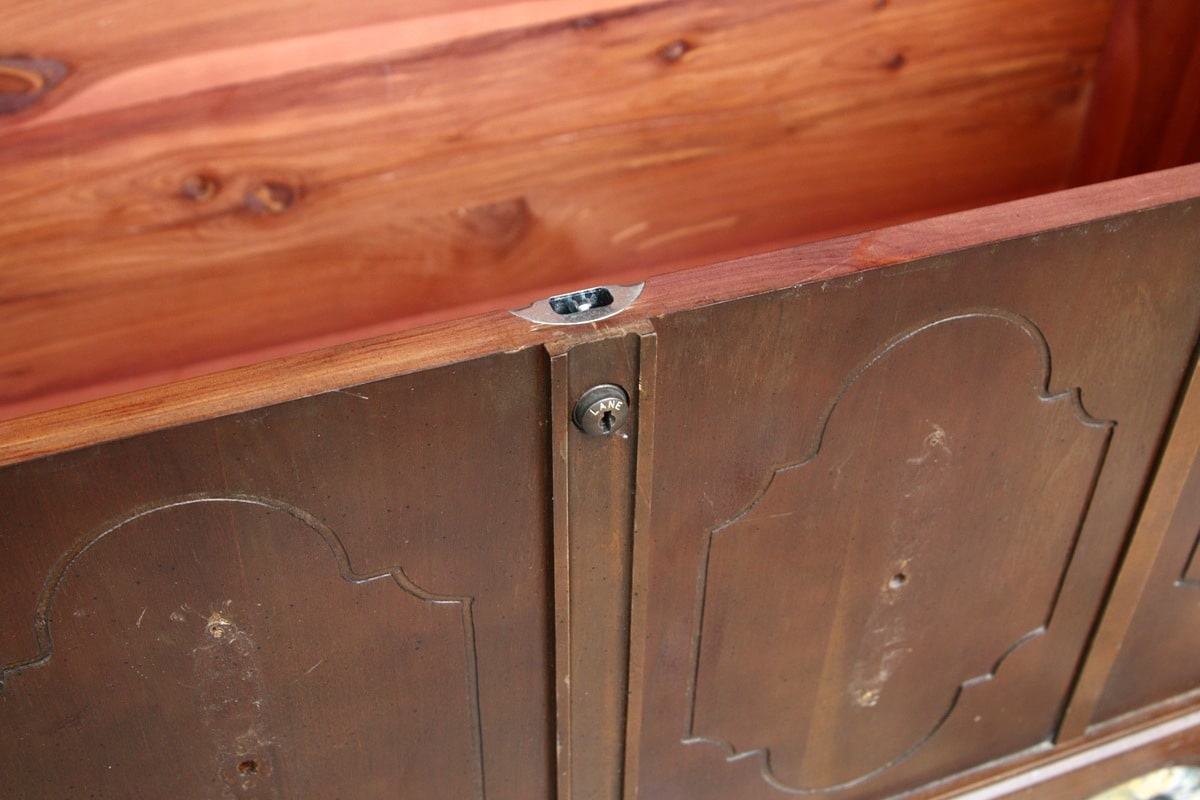 remove a lock from an old cedar chest for safety reasons