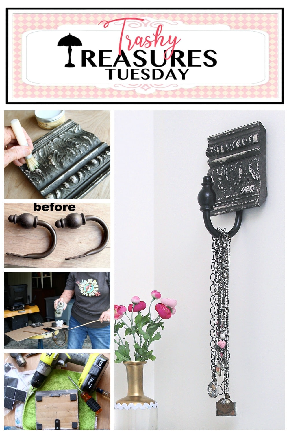 how to make a wall hanger for necklaces