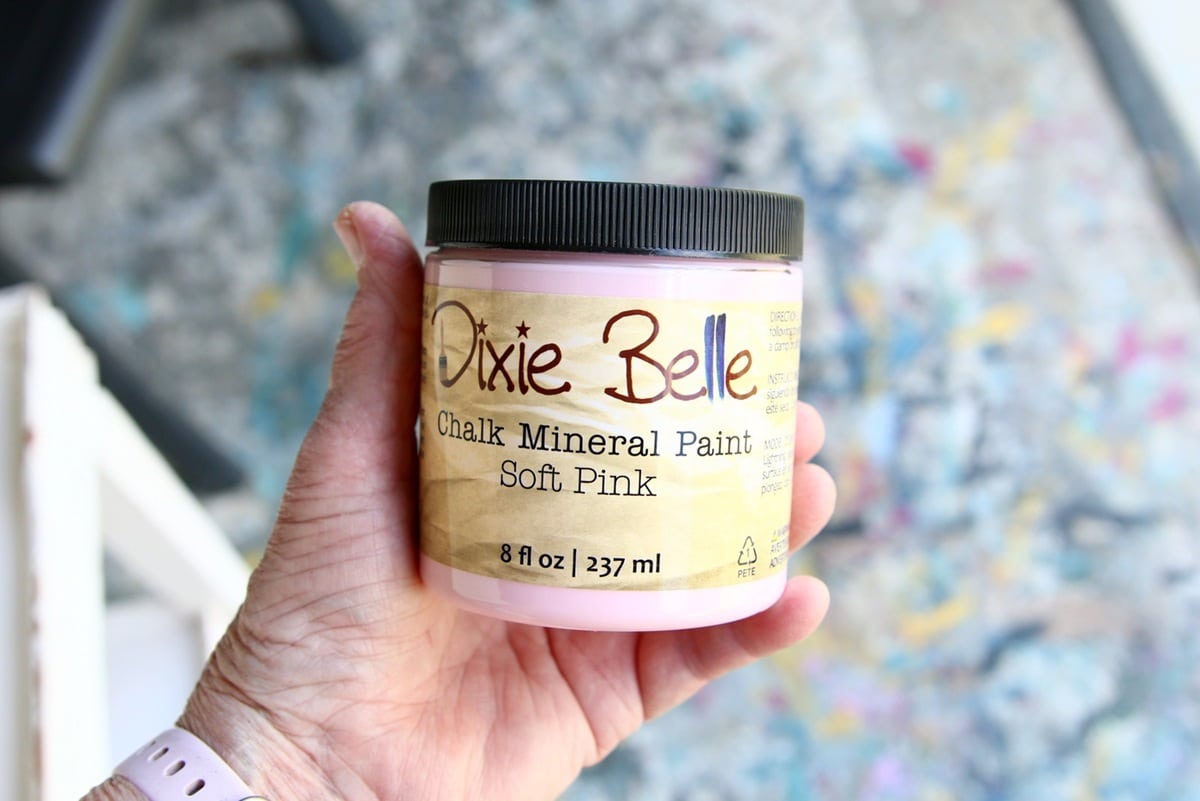 painting furniture with Dixie Belle Chalk Mineral Paint in Soft Pink (2)