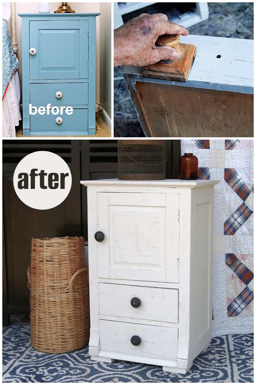 nightstand makeover before and after