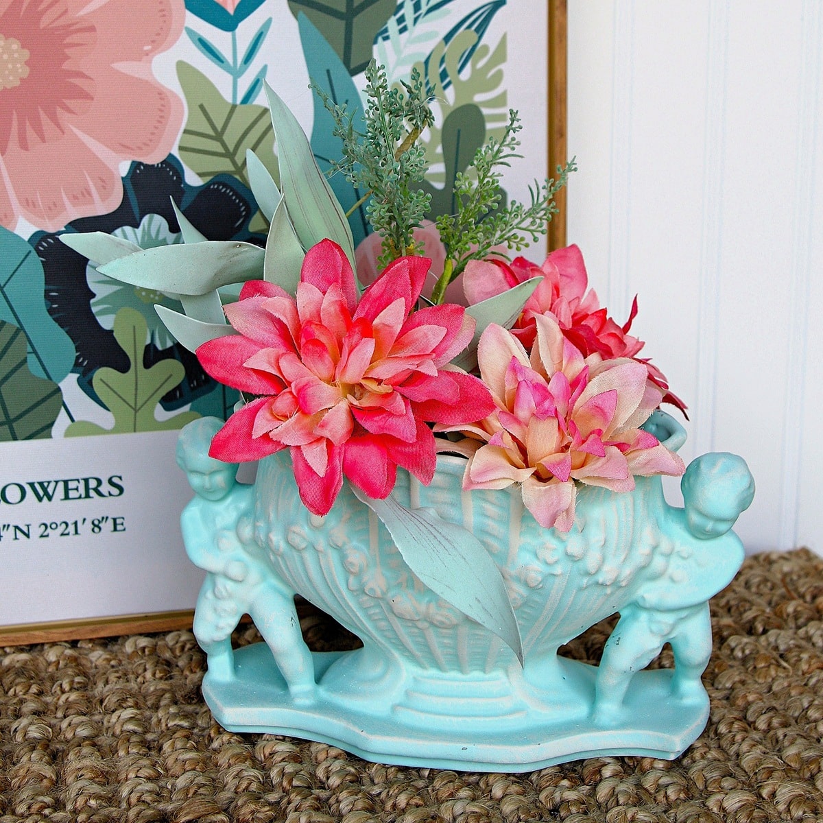 pretty vintage planter updated with spray paint