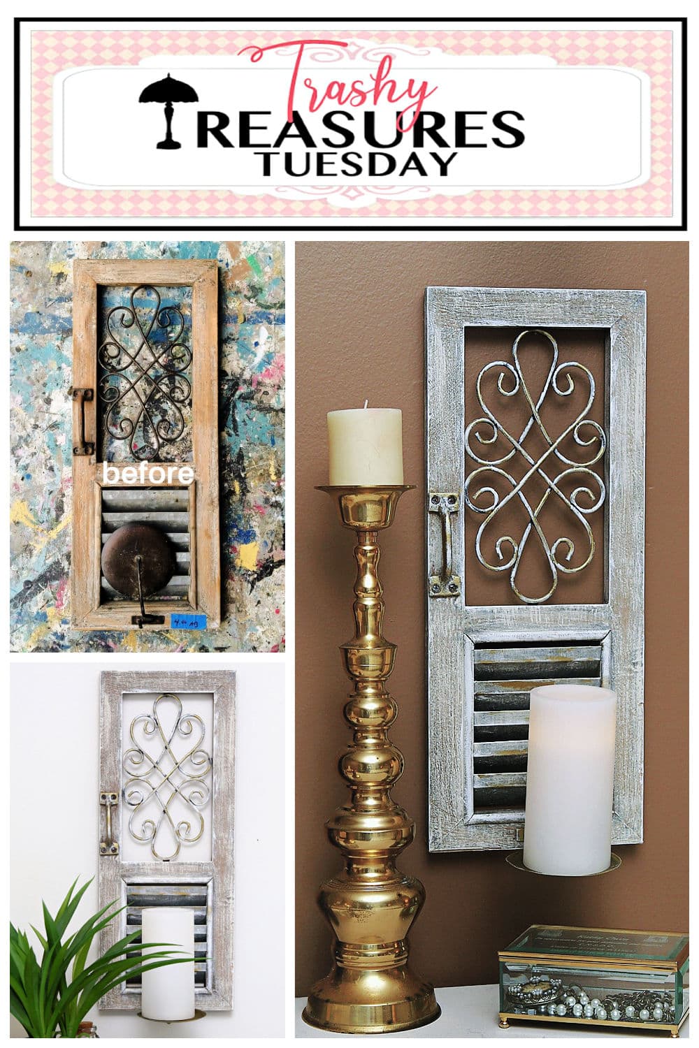 how to update a rustic wall candle holder