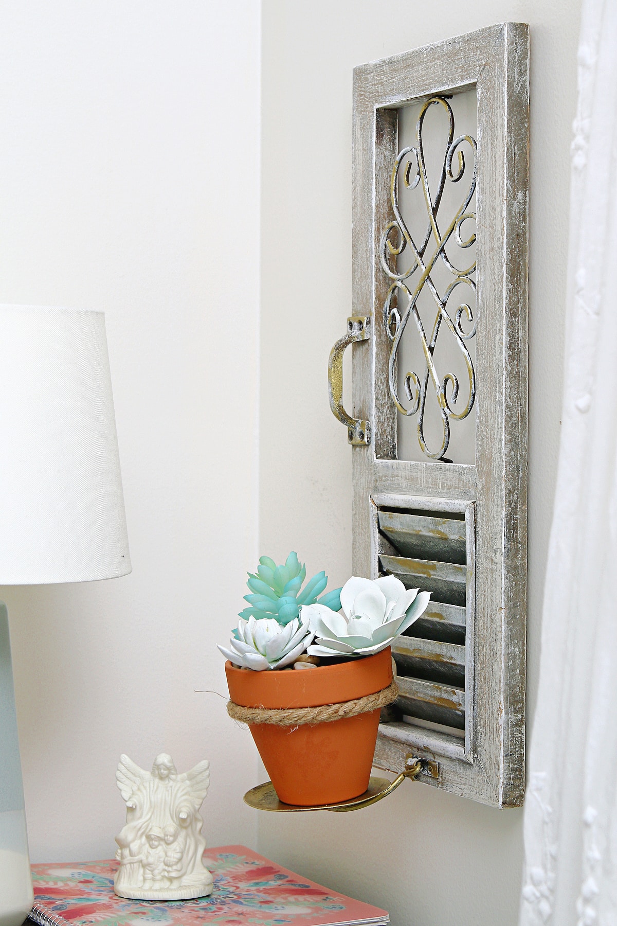 wall candle holder yard sale find makeover