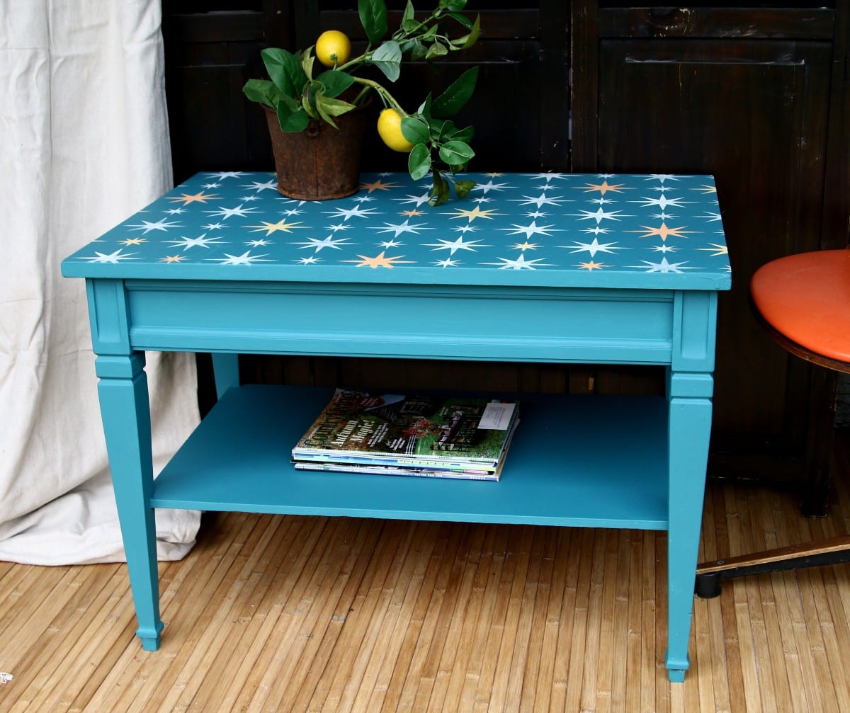 how to paint and stencil mid century modern furniture