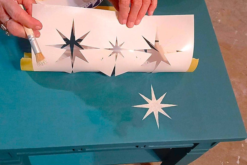 how to stencil furniture with Dixie Belle Paint