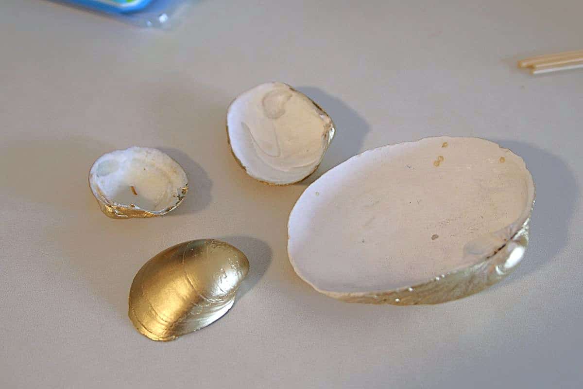 seashells spray painted gold 1