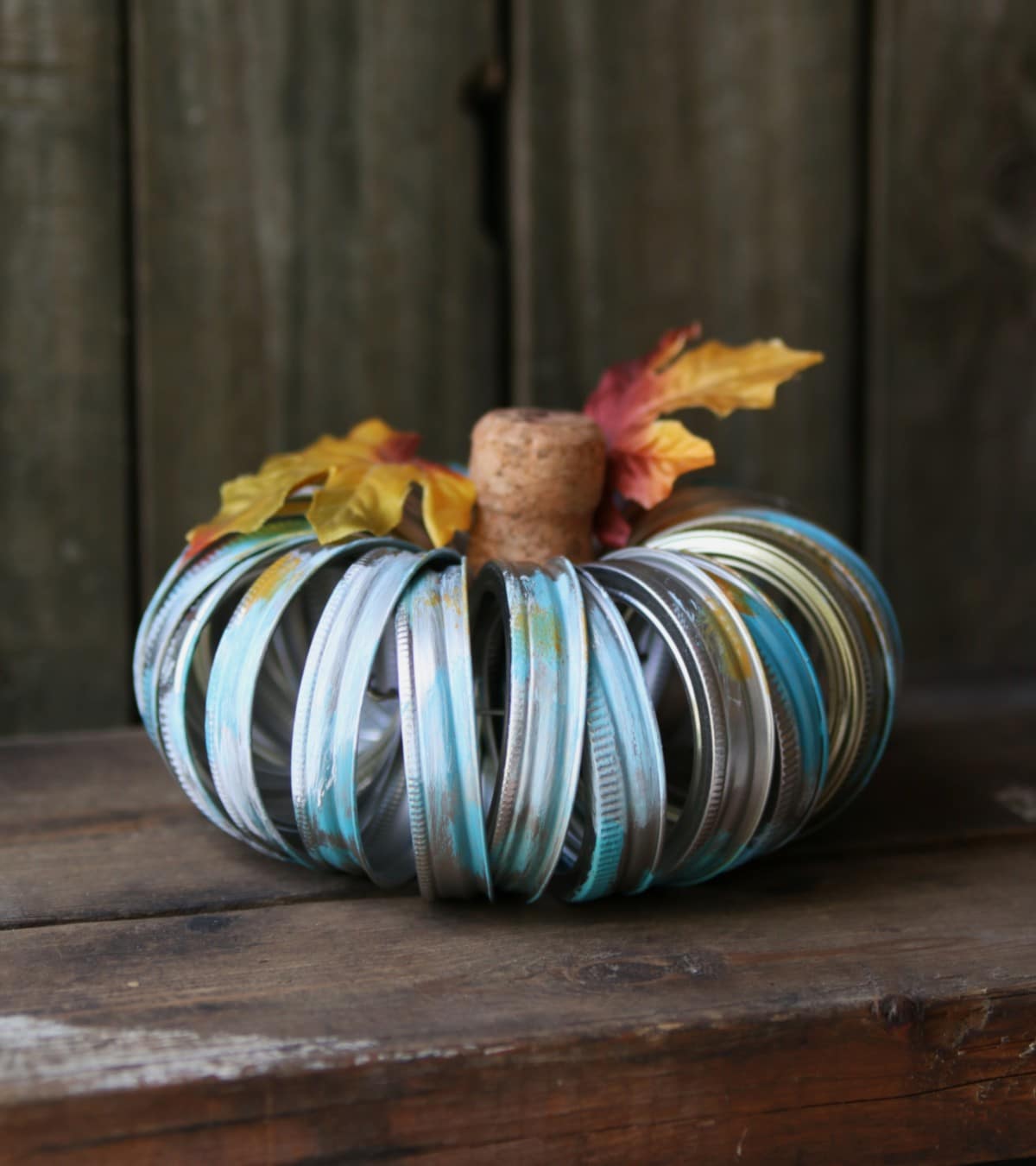 Mason jar ring diy pumpkin