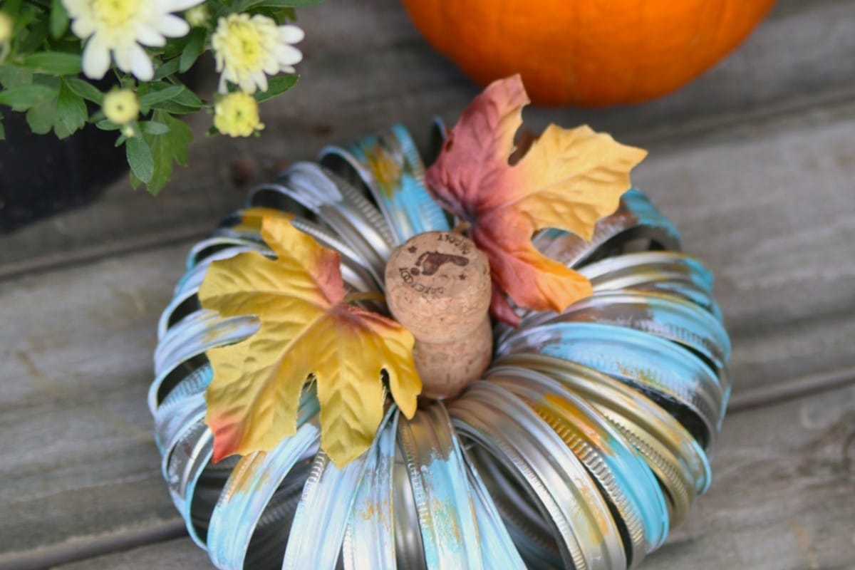 how to make a mason jar ring pumpkin for fall decor