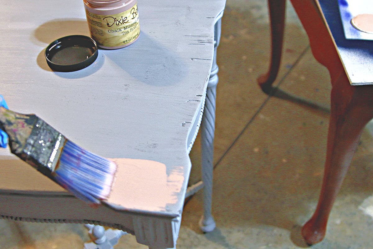 how to paint a side table and distress the paint