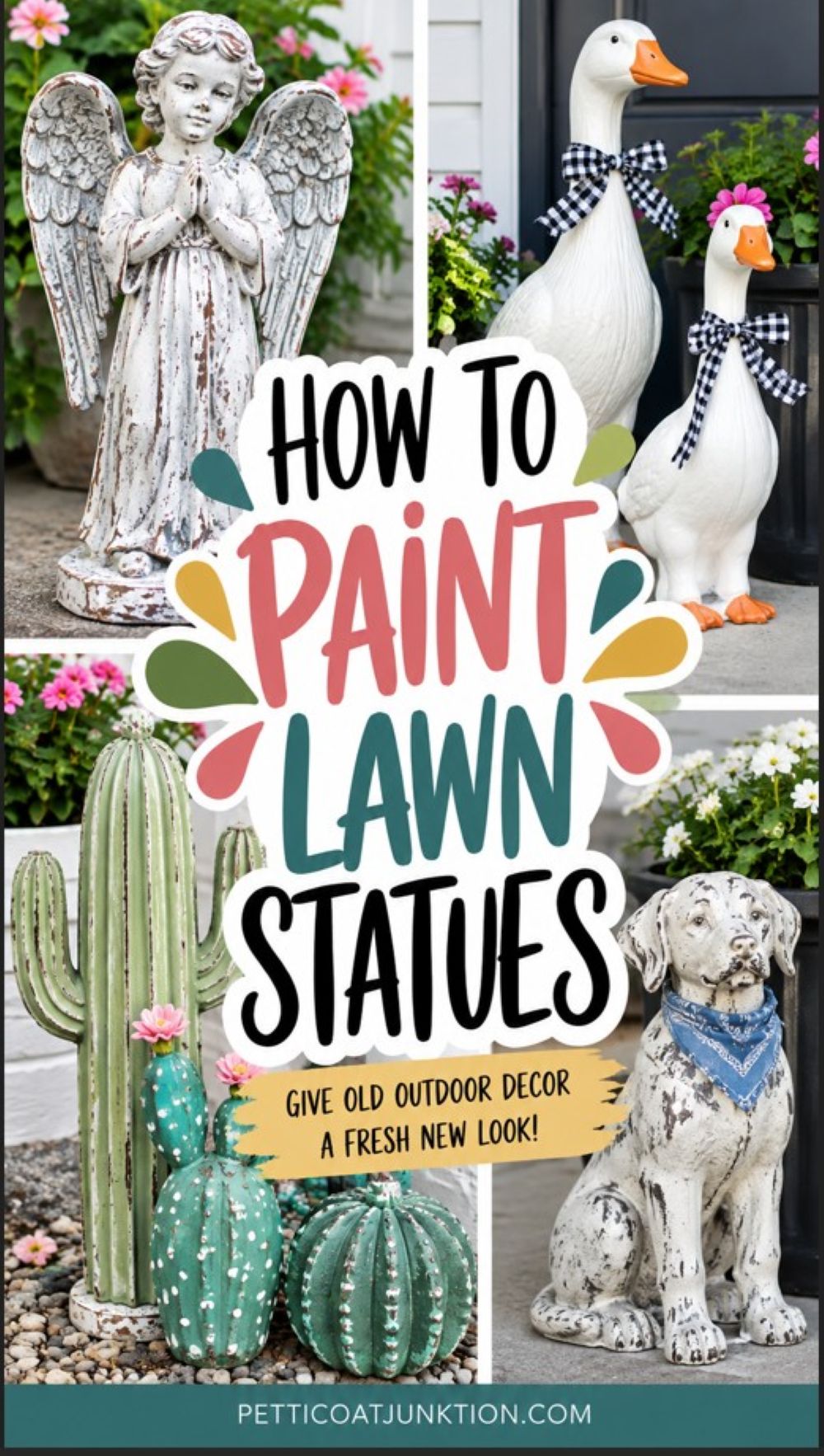 how to paint lawn statues with outdoor paint
