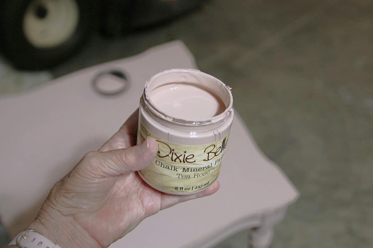 it only takes a small amount of chalk paint to paint furniture