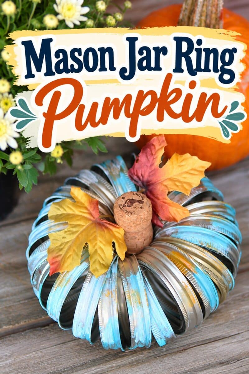 mason jar ring pumpkin project idea