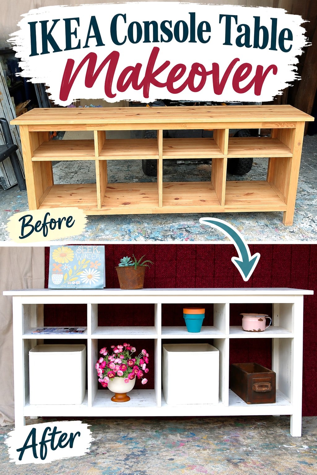 IKEA Console Table Makeover Before & After