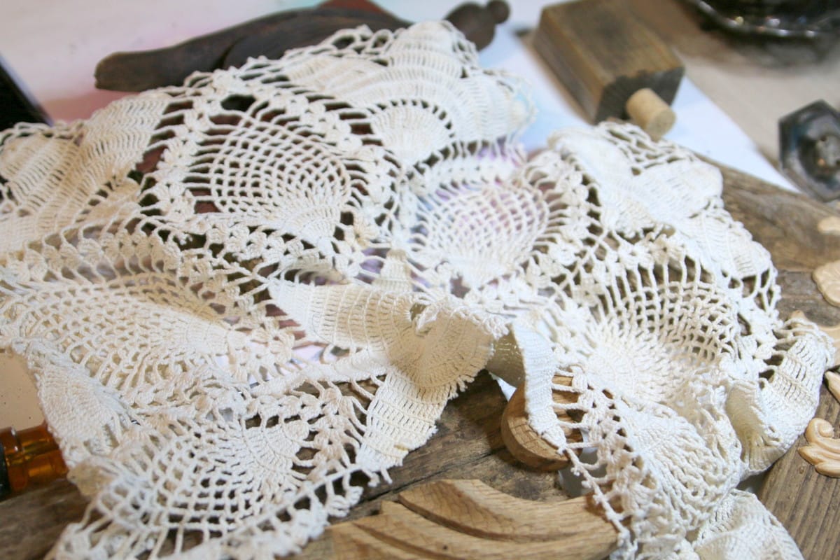 how to decorate DIY wood block pumpkins with fabric and reclaimed architectural details (4)