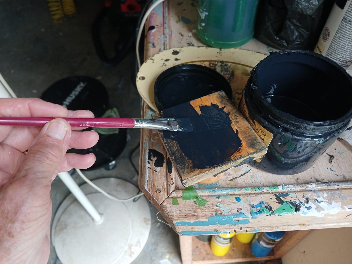 how to use a wood block to faux distress furniture