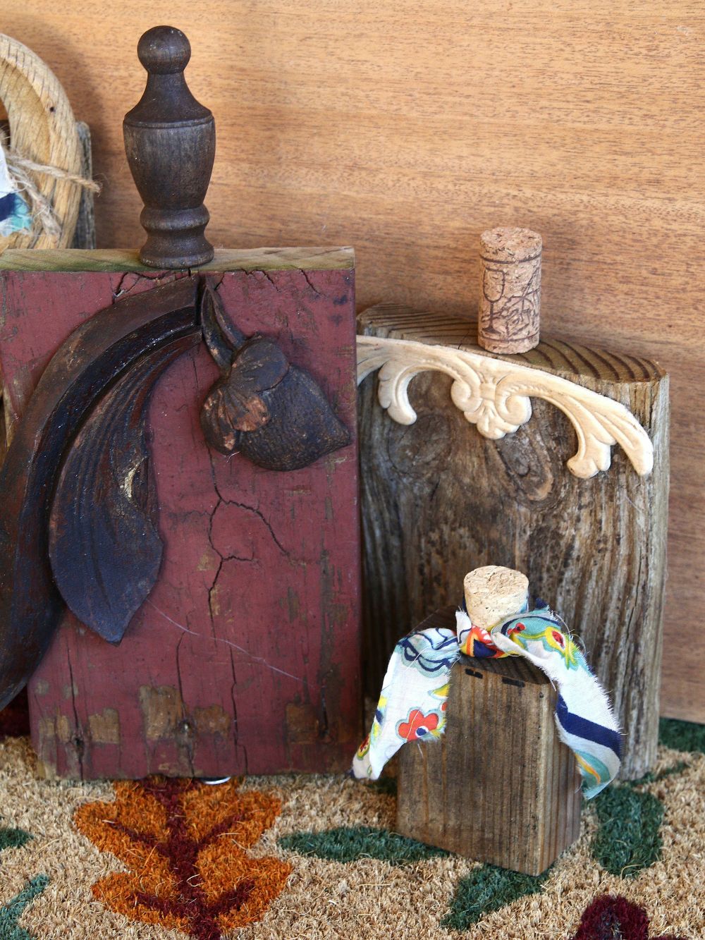 wood pumpkins fall craft idea 2